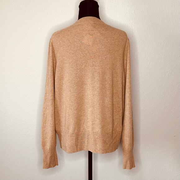 J.Crew Cashmere Classic Fit Crewneck Sweater Heather Camel BA400 Size XL New - Picture 8 of 14